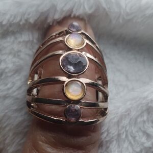 Elegant Rose Gold and Purple Women's Ring New No Tags Sz 7 Stretches